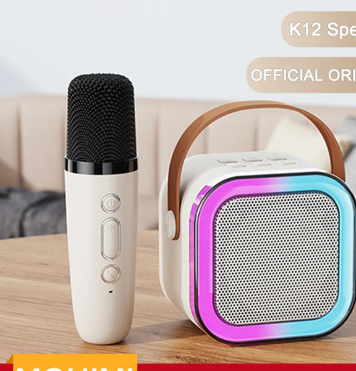 Karaoke Machine Portable Pa Speaker System With 1 Wireless Microphones Home Family Singing Children's Gifts Toy