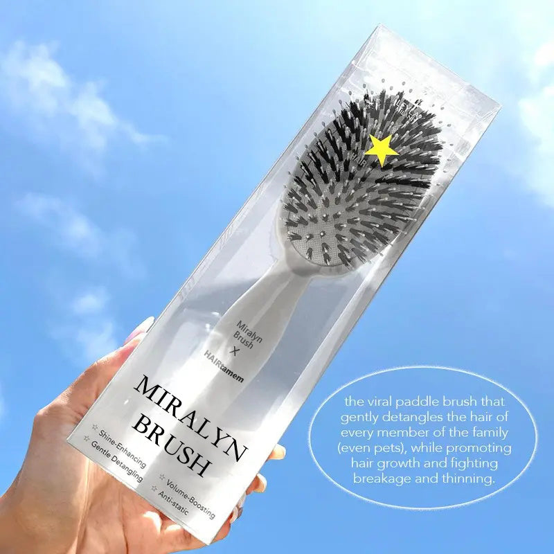 Viral World-Famous 5x Sold Out Paddle Brush - Smoother, Stronger, Shinier Hair - Boar Bristle Brush with Nylon Bristles and Microsphere Massaging TipsViral Paddle Brush – Smoother, Stronger, Shinier Hair