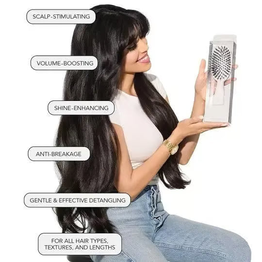 Viral World-Famous 5x Sold Out Paddle Brush - Smoother, Stronger, Shinier Hair - Boar Bristle Brush with Nylon Bristles and Microsphere Massaging TipsViral Paddle Brush – Smoother, Stronger, Shinier Hair