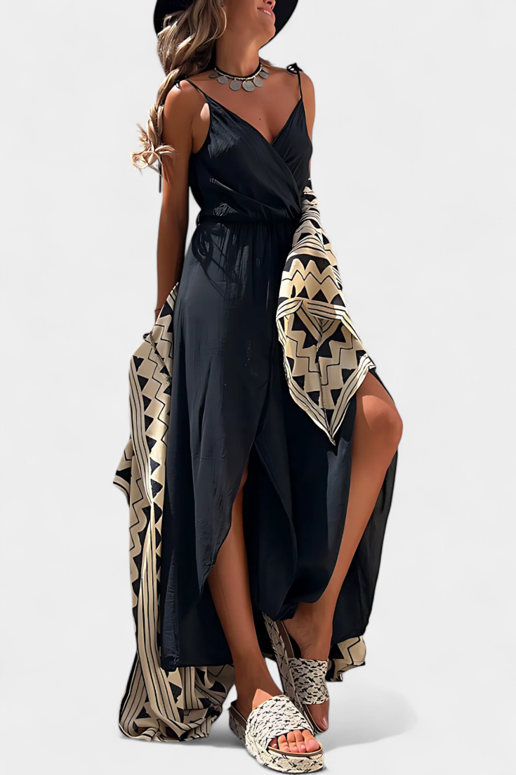 Washed Cotton Jumpsuit with Side Slits