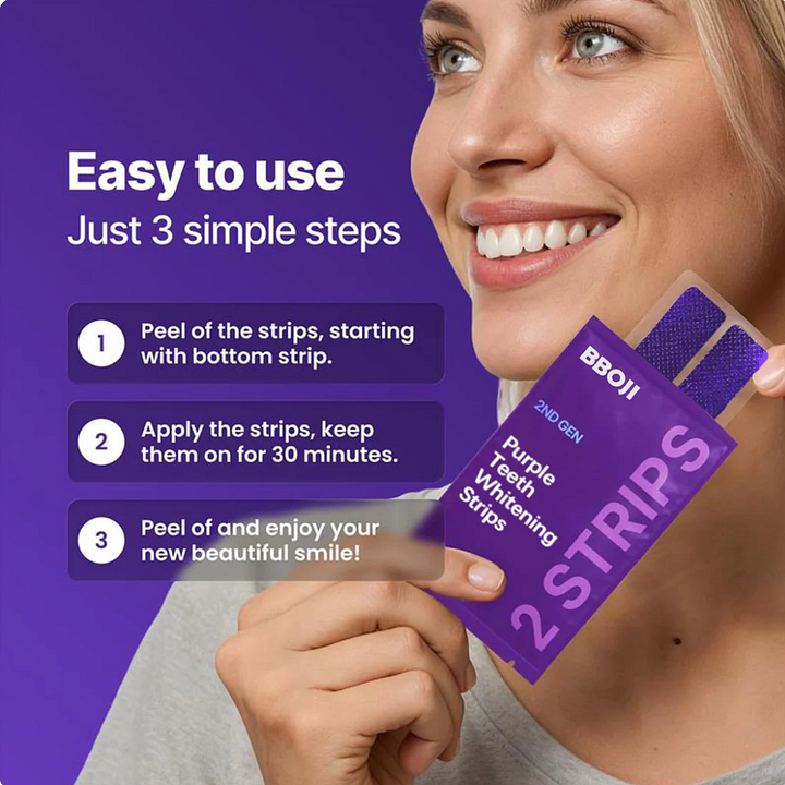 Purple Teeth Whitening Strips | Fast, Gentle & Peroxide-Free Whitening