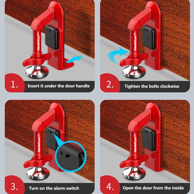 Portable Door Stopper Alarm – 80dB Security for Travel & Home