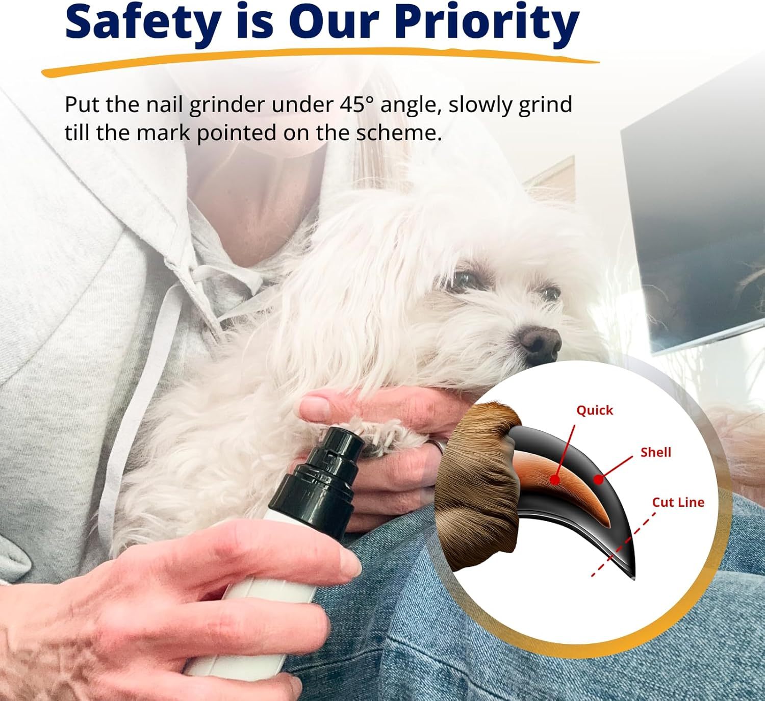 Silent Groom Pro Pet Nail Grinder | Whisper Quiet Claw Trimmer for Dogs, Cats and Other Animals | Safe & Stress Free Nail Grooming, Ideal for Sensitive Dogs of All Breeds & Sizes