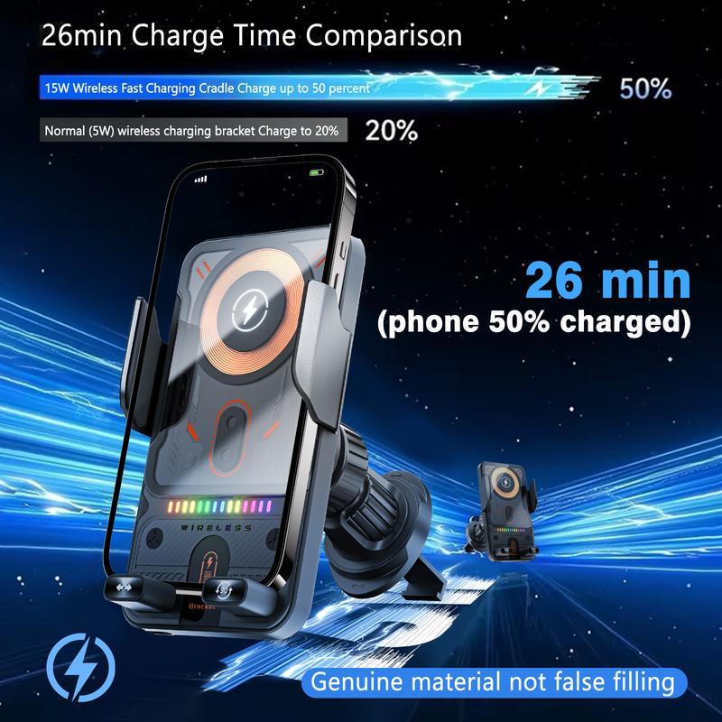 F18 Fully Automatic Smart Car Mount – Wireless Charging + Infrared Sensing