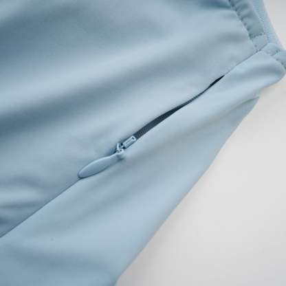 Catherine asymmetrical pleated maxi dress in Baby-blue