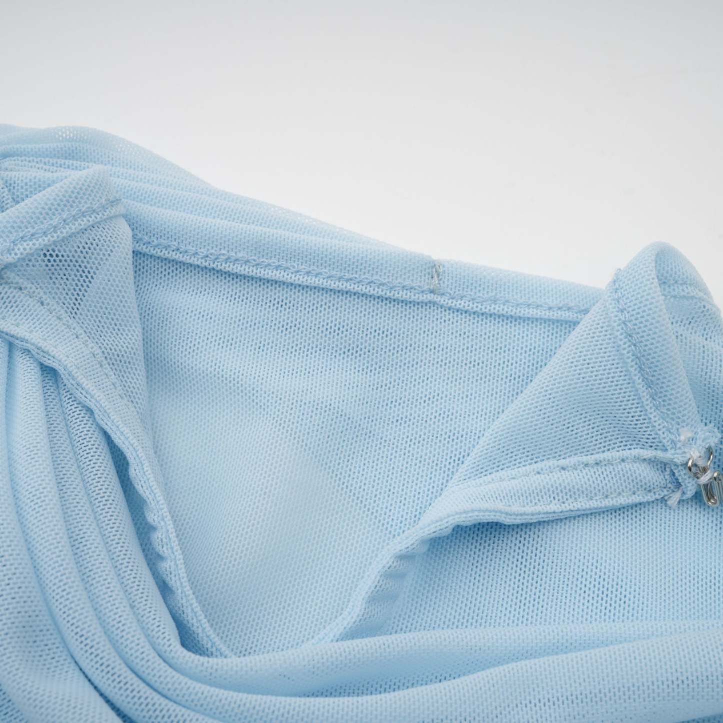 Catherine asymmetrical pleated maxi dress in Baby-blue