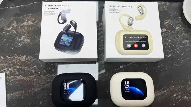 A16 Mini PRO Touch Screen Charging Case Wireless Earphone ENC ANC Earbuds BT 5.4 OWS Ear Hook Sports True Wireless Headphone