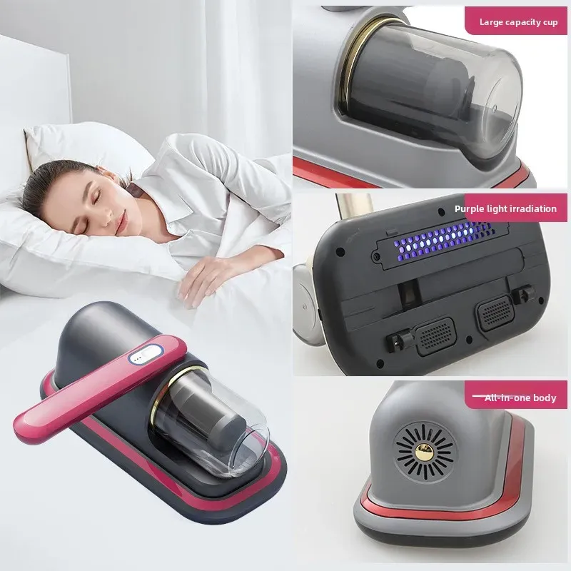 🔋 UV Wireless Handheld Vacuum | Portable Bed & Mattress Mite Remover with Purple Light & Large Suction | US Plug