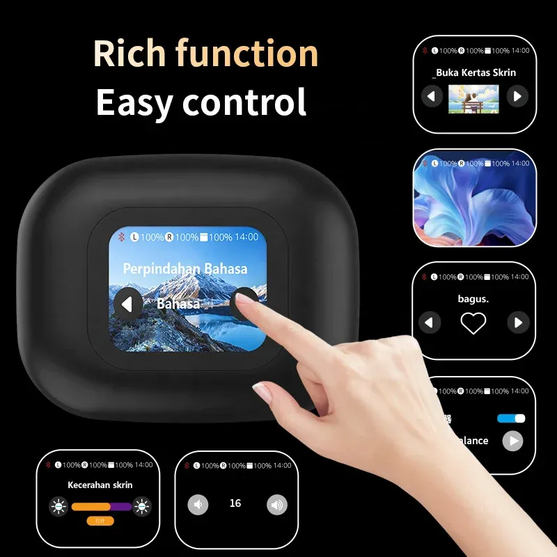 A16 Mini PRO Touch Screen Charging Case Wireless Earphone ENC ANC Earbuds BT 5.4 OWS Ear Hook Sports True Wireless Headphone