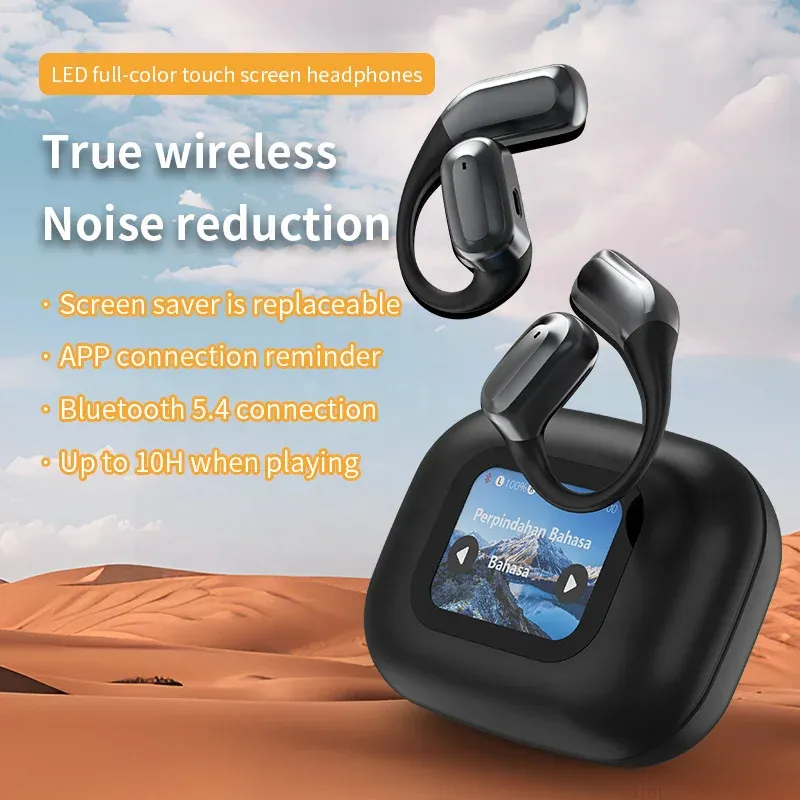 A16 Mini PRO Touch Screen Charging Case Wireless Earphone ENC ANC Earbuds BT 5.4 OWS Ear Hook Sports True Wireless Headphone