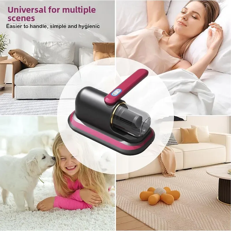 🔋 UV Wireless Handheld Vacuum | Portable Bed & Mattress Mite Remover with Purple Light & Large Suction | US Plug