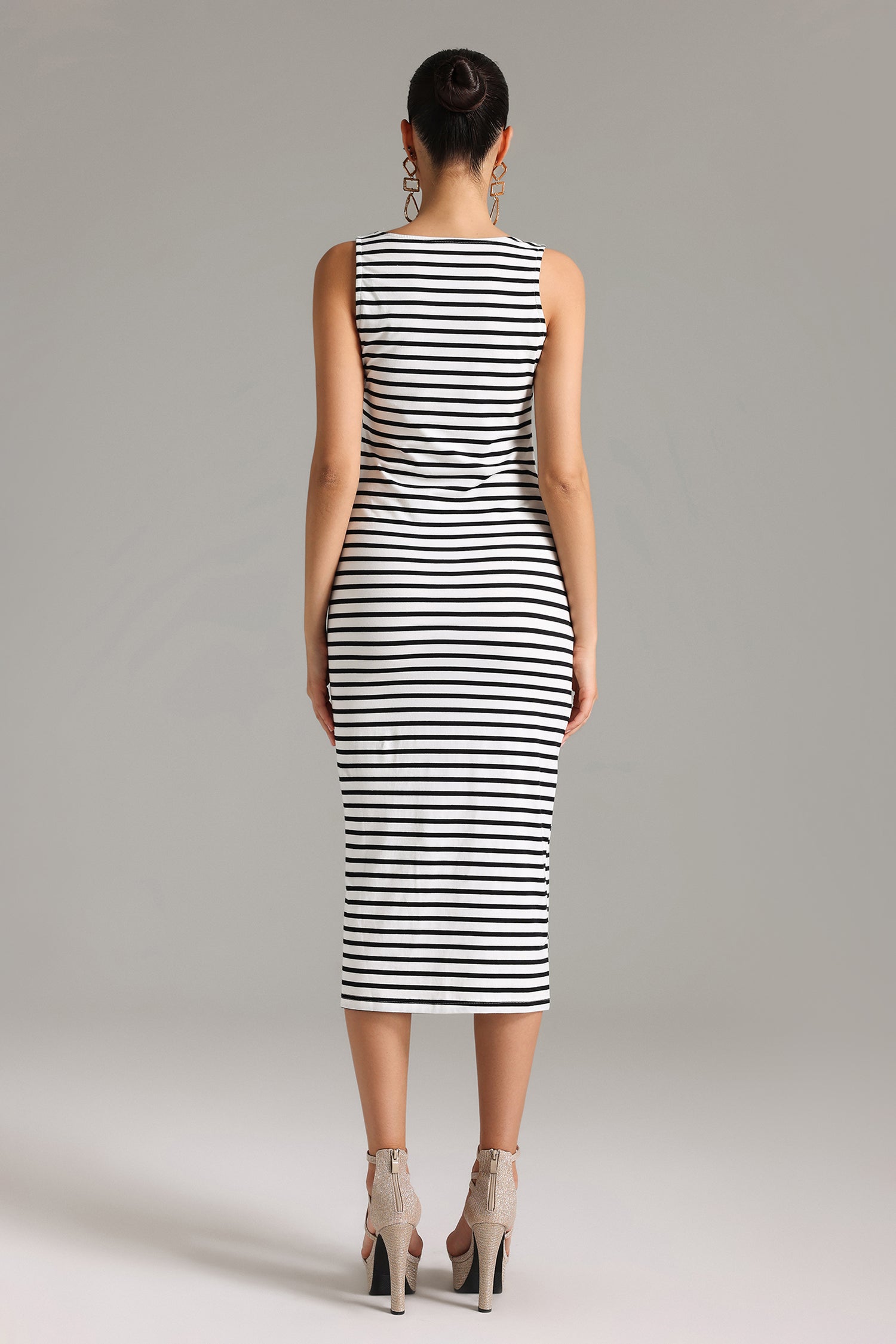  Stripe Midi Dress
