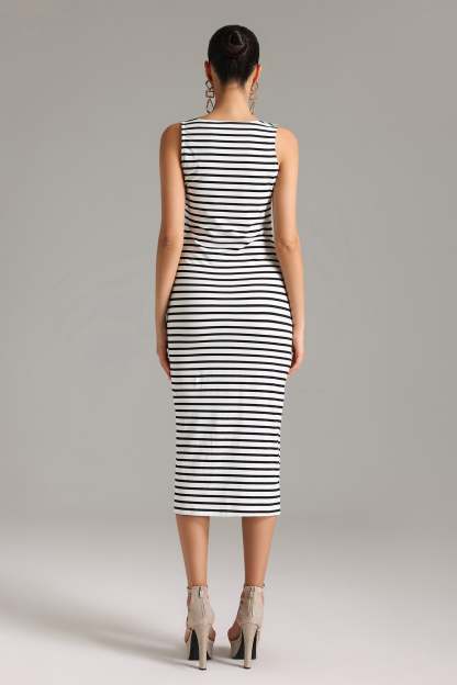  Stripe Midi Dress