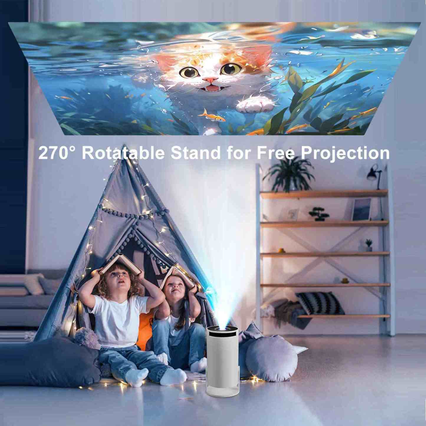 🔥Portable HD Projector | 1080P Mini Home Theater with Wireless Screen Mirroring & 130" Display