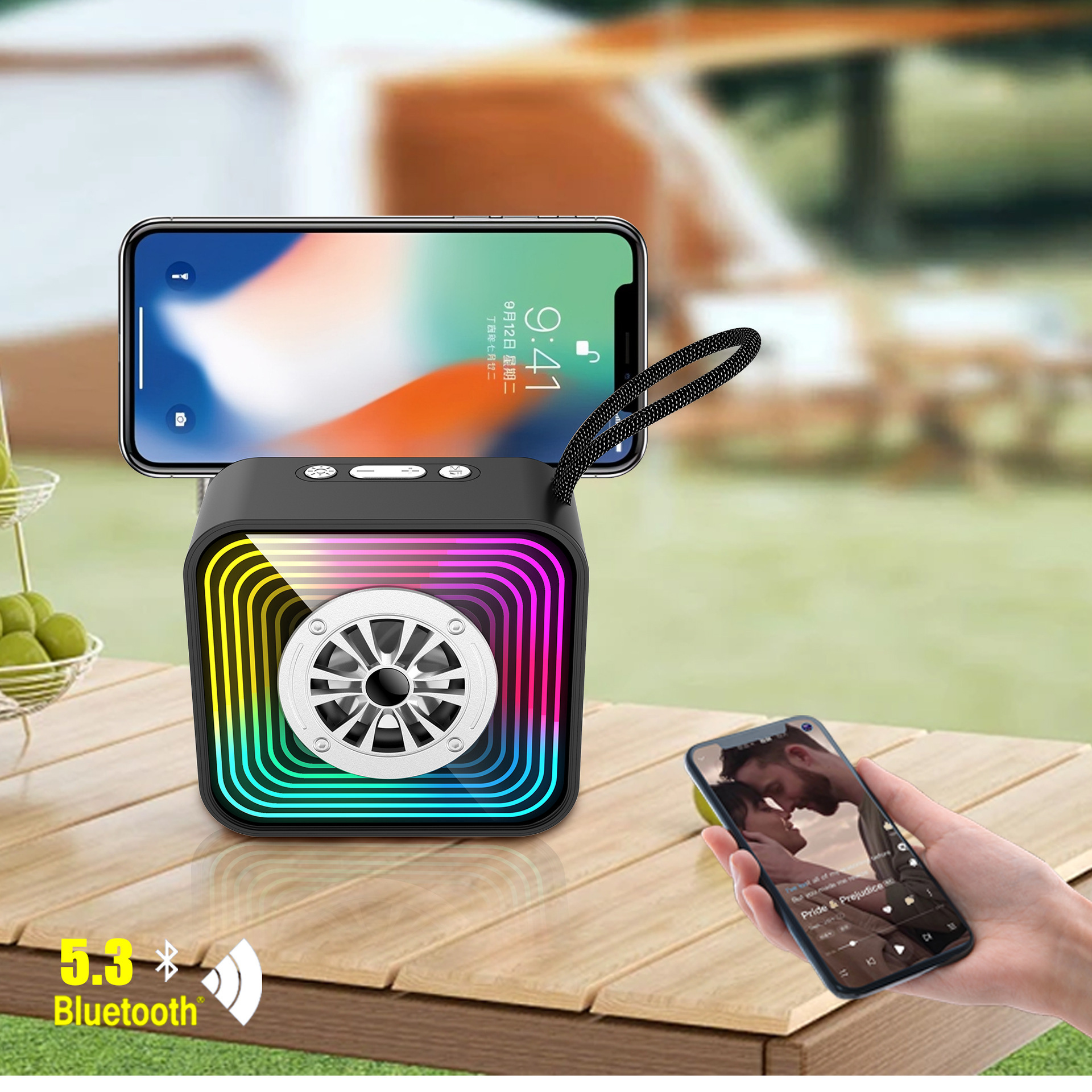 、、 New Popular  Mirror Abyss Lamp Bluetooth Speaker Mini Portable Lantern Small Home Outdoor