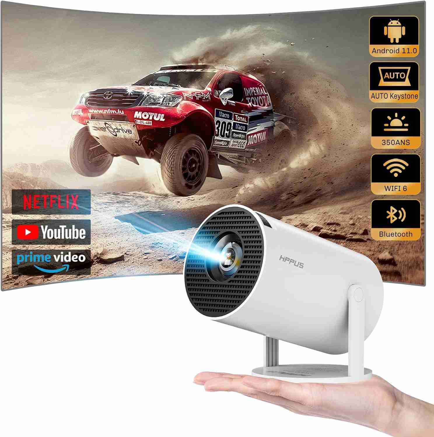 🔥Portable HD Projector | 1080P Mini Home Theater with Wireless Screen Mirroring & 130" Display
