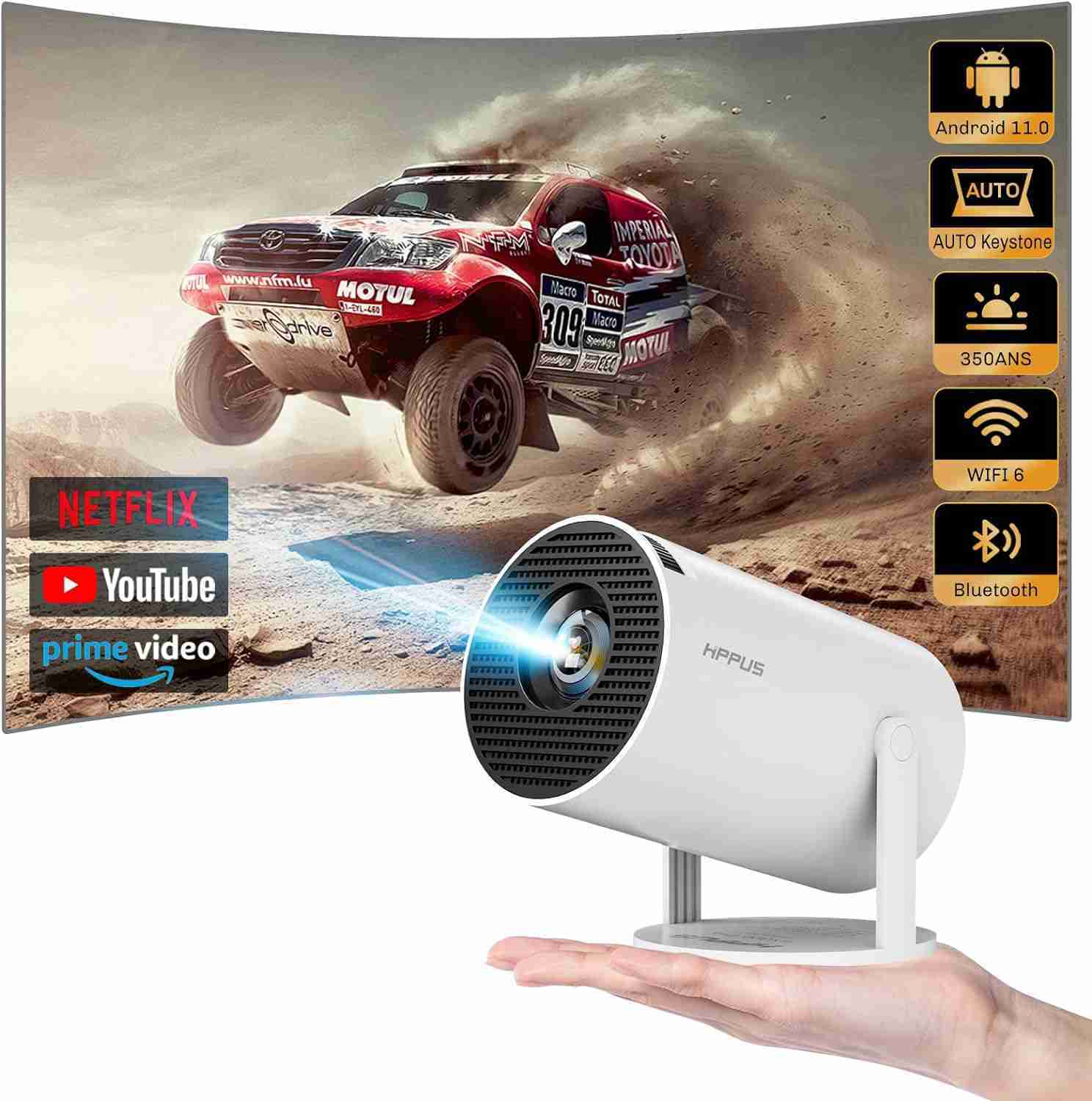 🔥Portable HD Projector | 1080P Mini Home Theater with Wireless Screen Mirroring & 130" Display