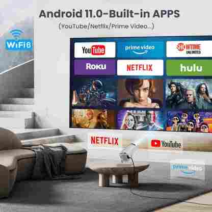 🔥Portable HD Projector | 1080P Mini Home Theater with Wireless Screen Mirroring & 130" Display