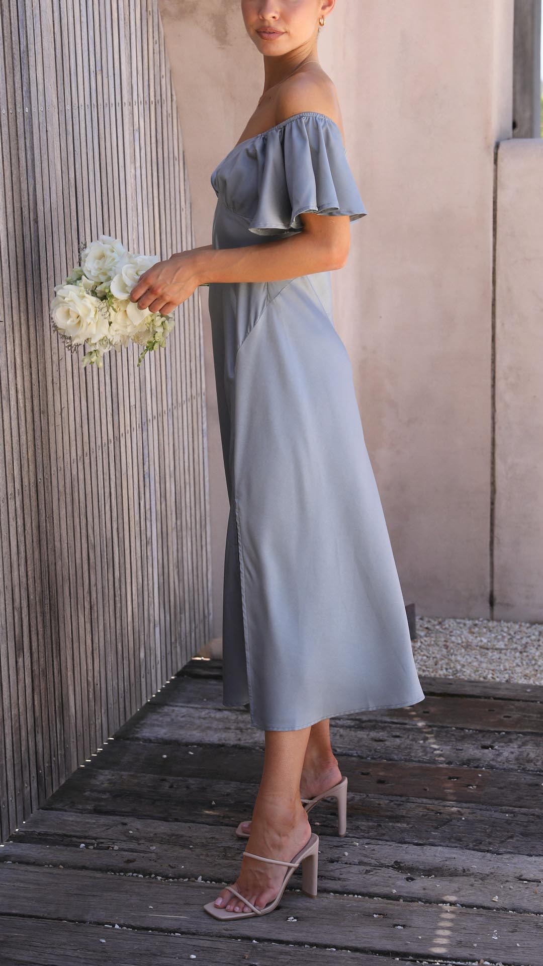  Butterfly Sleeve Off-Shoulder Dress
