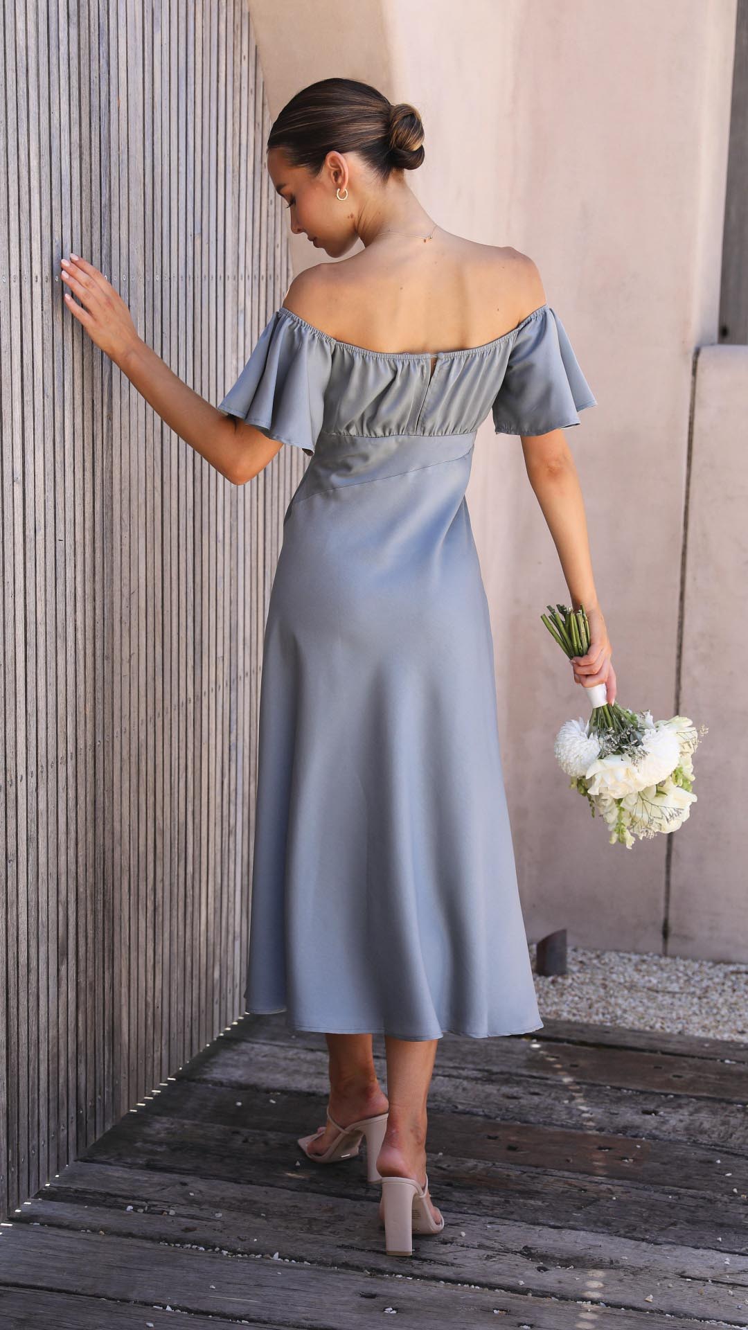  Butterfly Sleeve Off-Shoulder Dress