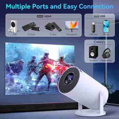 🔥Portable HD Projector | 1080P Mini Home Theater with Wireless Screen Mirroring & 130" Display