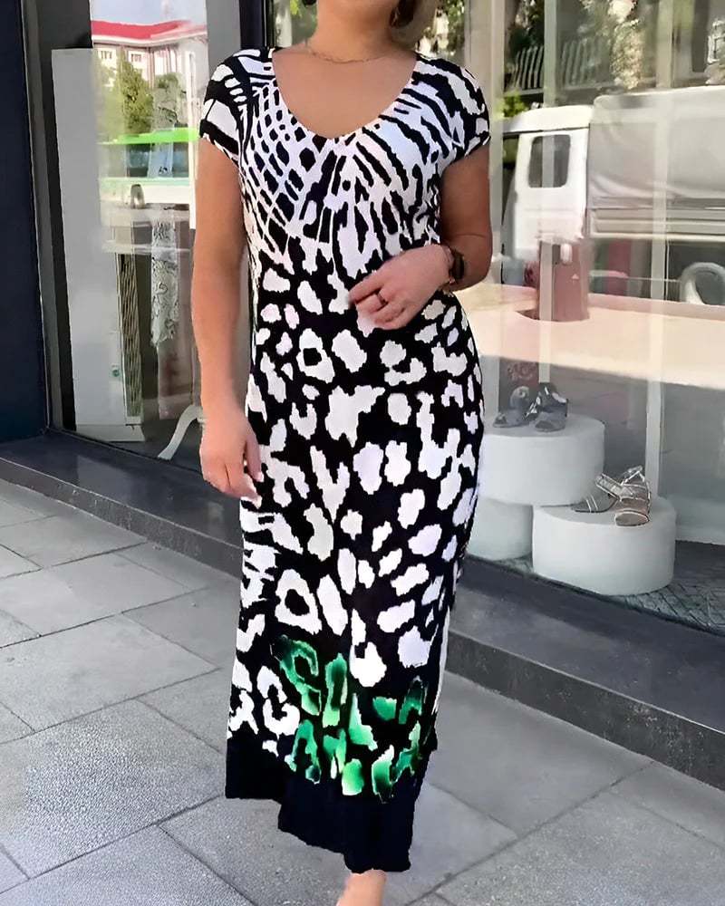 Casual Printed Short Sleeve Dress