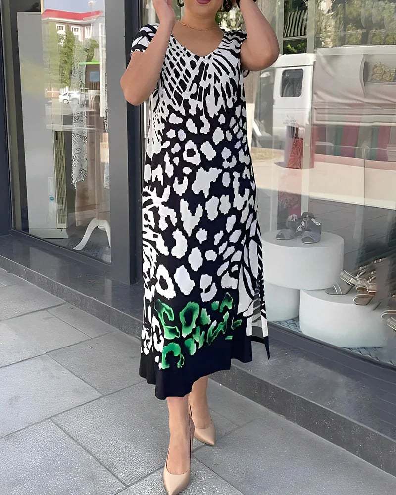 Casual Printed Short Sleeve Dress