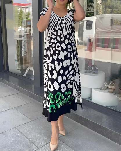 Casual Printed Short Sleeve Dress