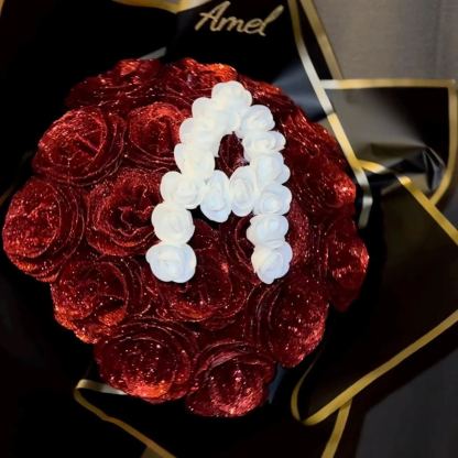 💕Glitter Rose Bouquet💕Personalized Glittery initial Eternal Rose Bouquet