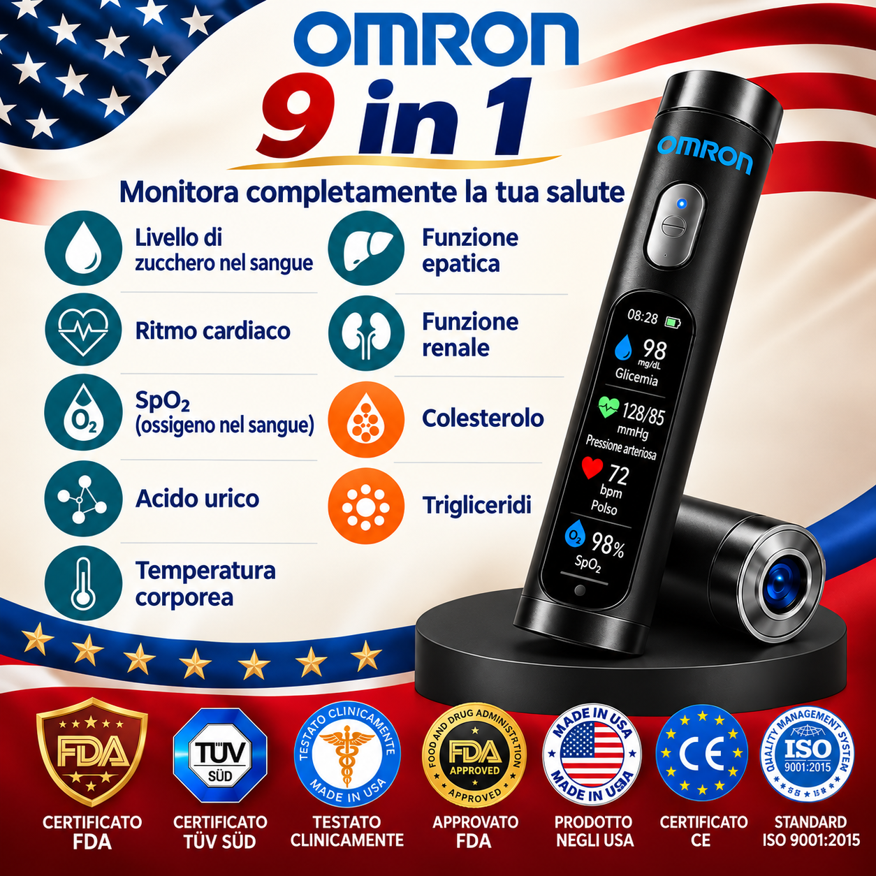🚀 L'innovazione rivoluzionaria di Omron Healthcare per il 2026🔥 Il più recente dispositivo intelligente e non invasivo per il monitoraggio della glicemia, con una precisione del 99,9%.