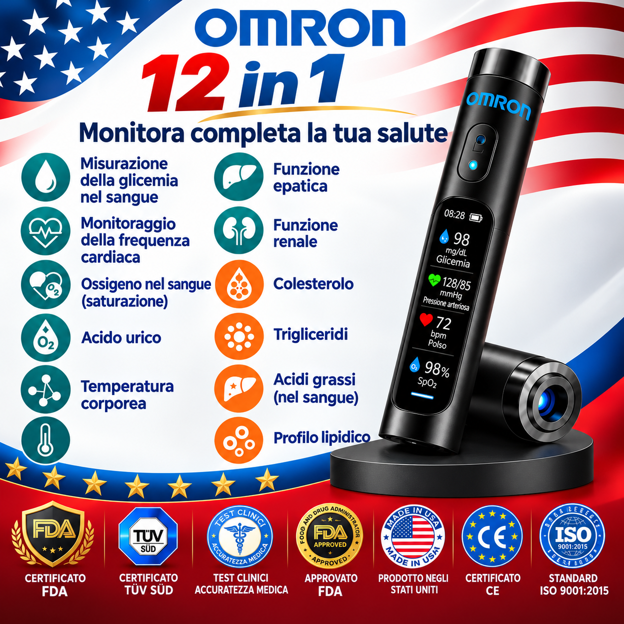 🚀 L'innovazione rivoluzionaria di Omron Healthcare per il 2026🔥 Il più recente dispositivo intelligente e non invasivo per il monitoraggio della glicemia, con una precisione del 99,9%.
