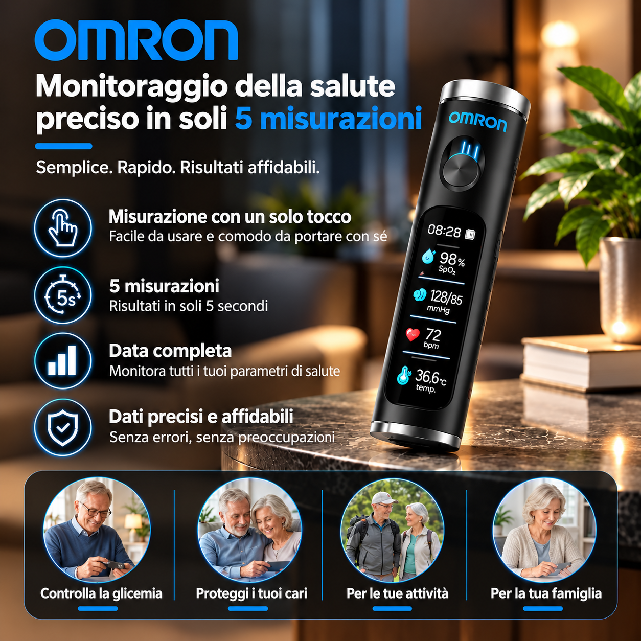 🚀 L'innovazione rivoluzionaria di Omron Healthcare per il 2026🔥 Il più recente dispositivo intelligente e non invasivo per il monitoraggio della glicemia, con una precisione del 99,9%.