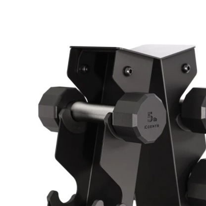 Cethtntr 12-sided 210 lb. Rubber Dumthtbbell Set with Rack and 1-year Cethtntr Membership