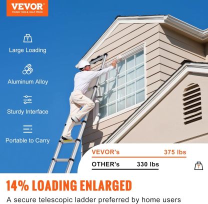 VEthtVOR Telescoping Ladder Aluminum Extension Step Multi-purpose Portable