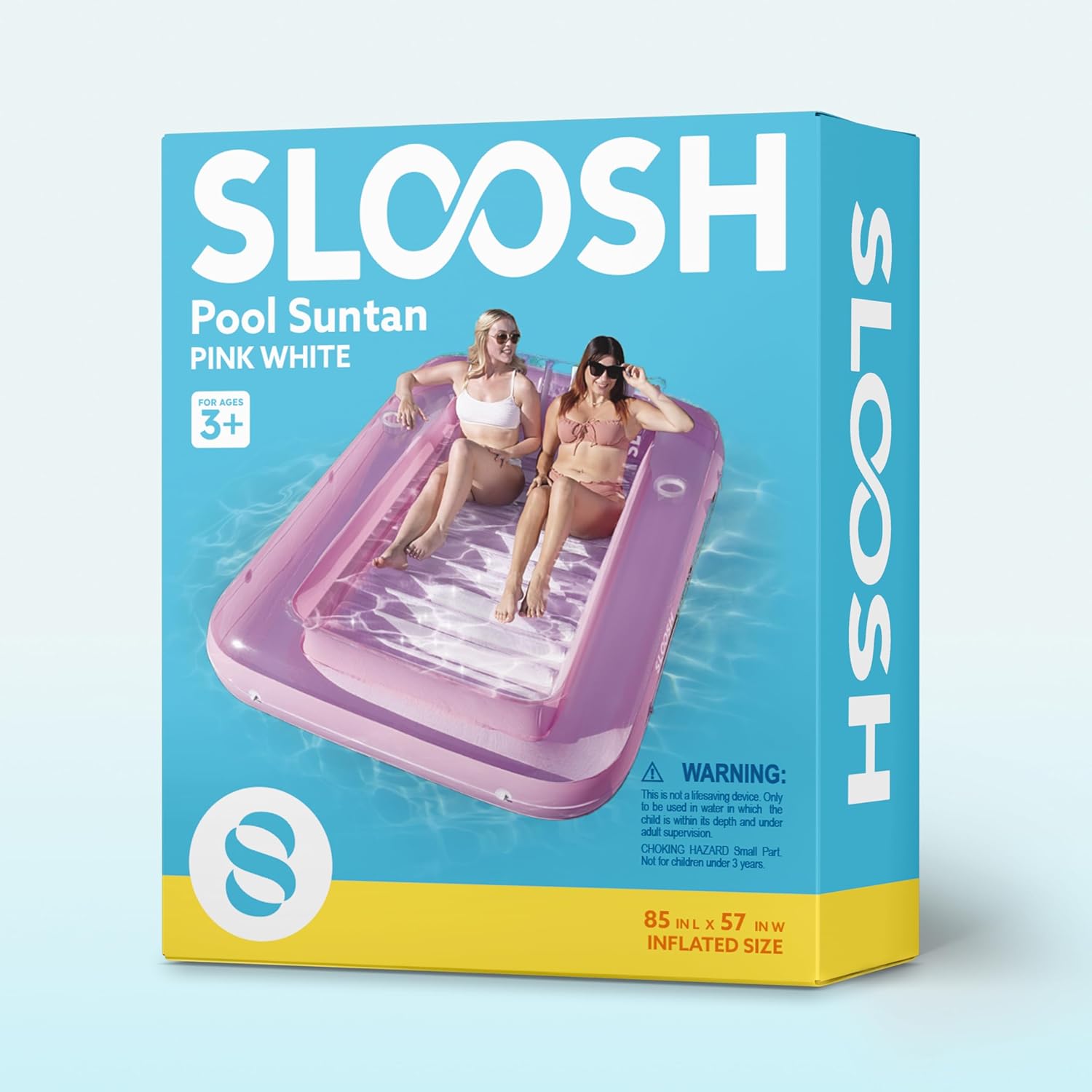 Inflatable Tanning Pool Lounger Float, 70" x 46" Pool Floats Adult with Pillow