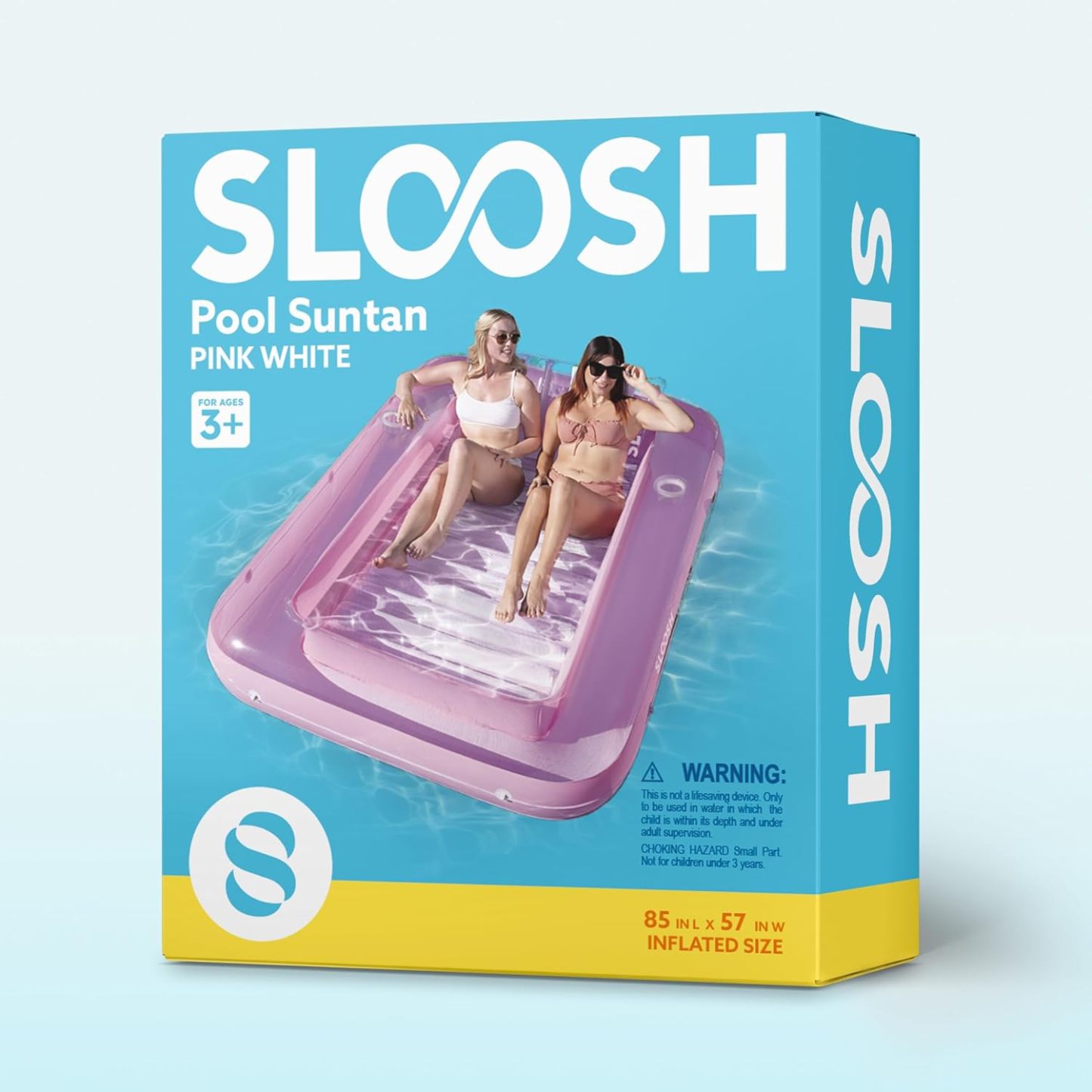 Inflatable Tanning Pool Lounger Float, 70" x 46" Pool Floats Adult with Pillow