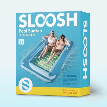 Inflatable Tanning Pool Lounger Float, 70" x 46" Pool Floats Adult with Pillow