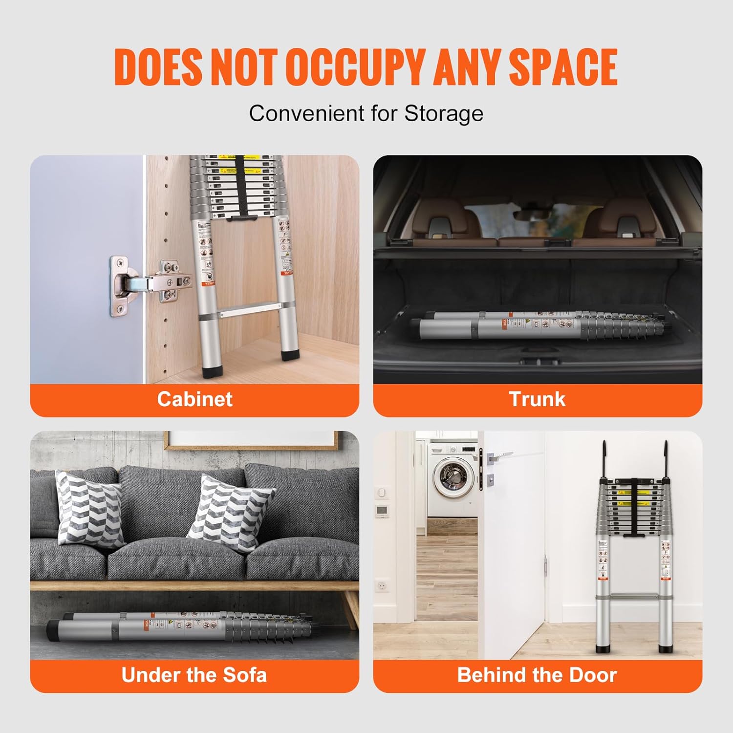 VEthtVOR Telescoping Ladder Aluminum Extension Step Multi-purpose Portable