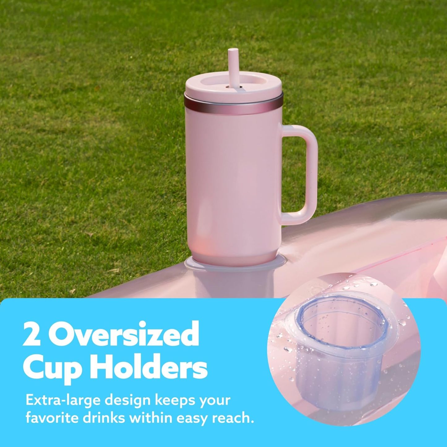 Inflatable Tanning Pool Lounger Float, 70" x 46" Pool Floats Adult with Pillow