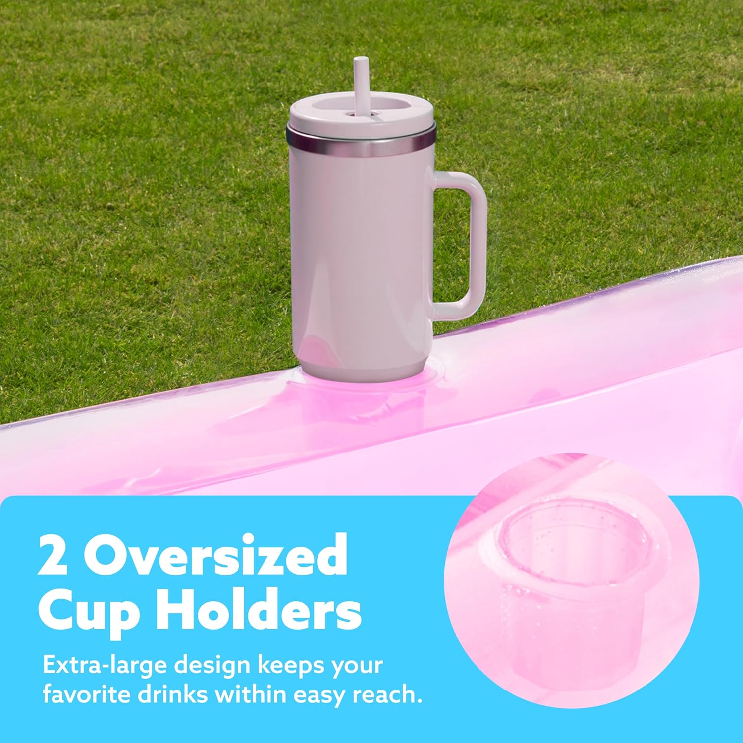 Inflatable Tanning Pool Lounger Float, 70" x 46" Pool Floats Adult with Pillow