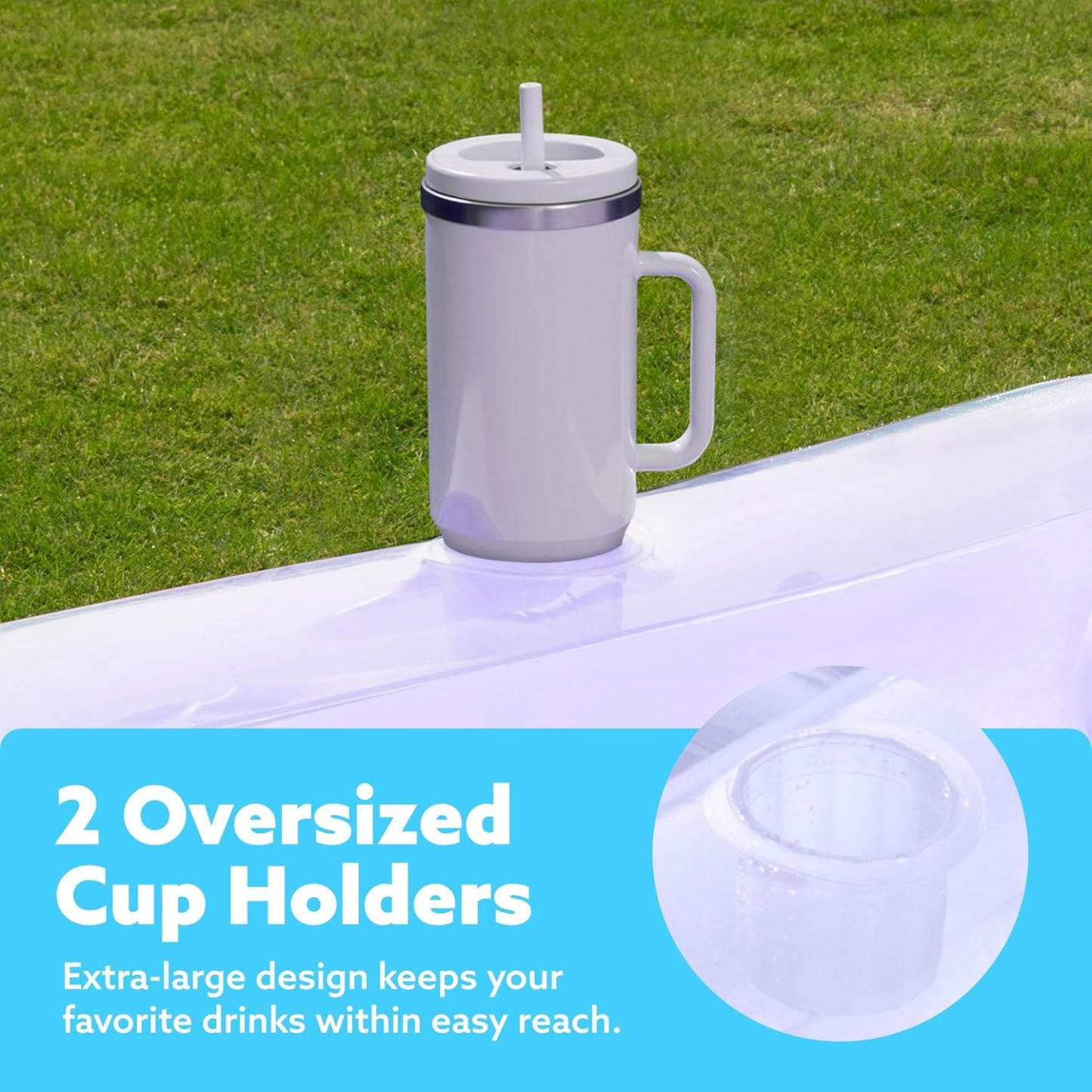 Inflatable Tanning Pool Lounger Float, 70" x 46" Pool Floats Adult with Pillow