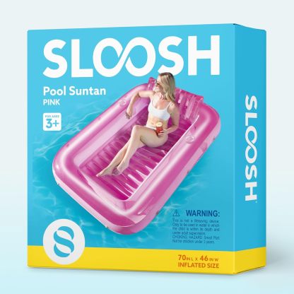 Inflatable Tanning Pool Lounger Float, 70" x 46" Pool Floats Adult with Pillow