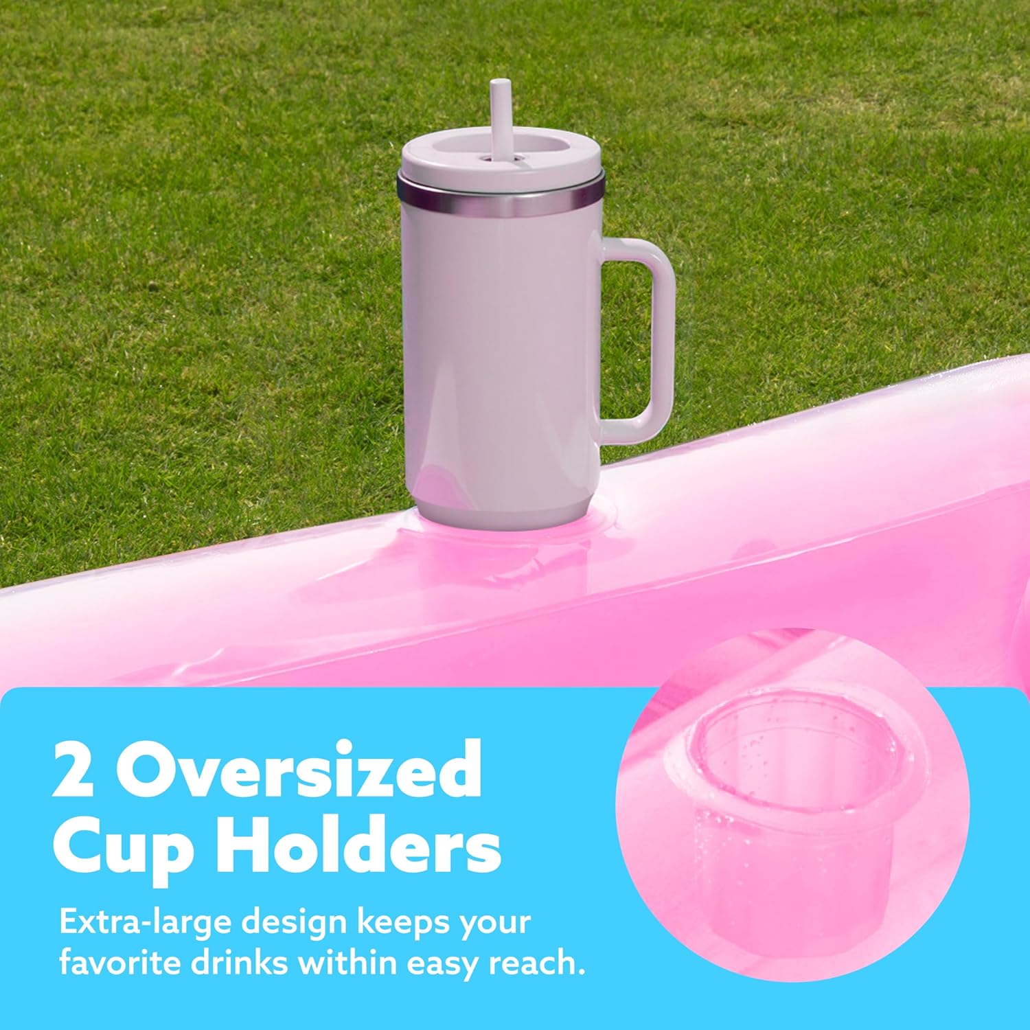 Inflatable Tanning Pool Lounger Float, 70" x 46" Pool Floats Adult with Pillow