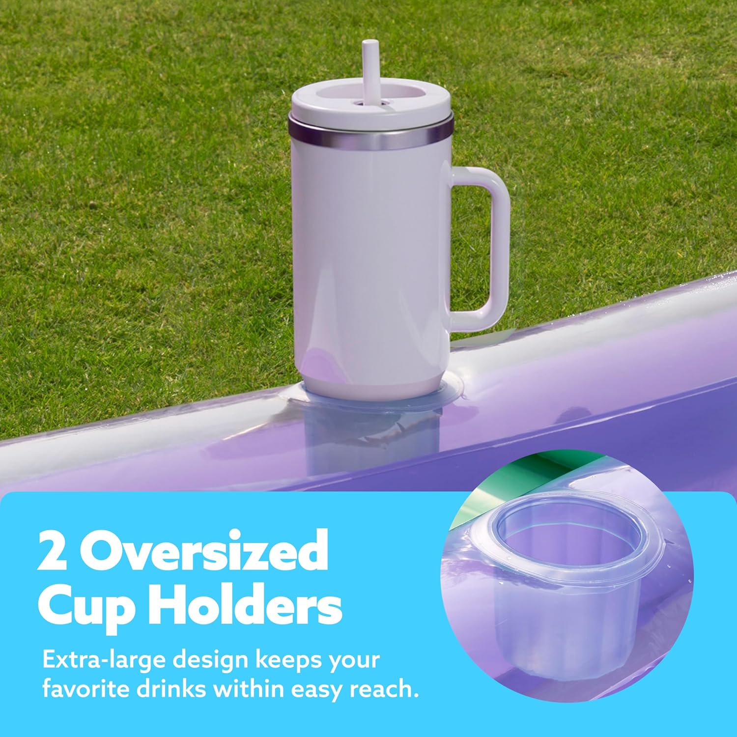 Inflatable Tanning Pool Lounger Float, 70" x 46" Pool Floats Adult with Pillow