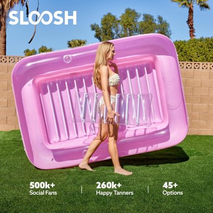 Inflatable Tanning Pool Lounger Float, 70" x 46" Pool Floats Adult with Pillow