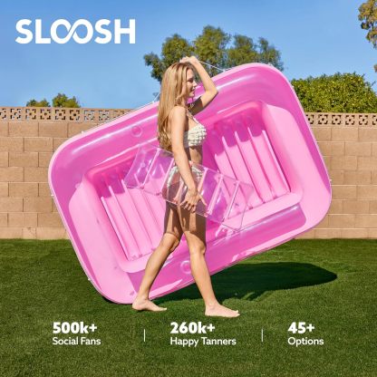 Inflatable Tanning Pool Lounger Float, 70" x 46" Pool Floats Adult with Pillow