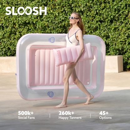 Inflatable Tanning Pool Lounger Float, 70" x 46" Pool Floats Adult with Pillow