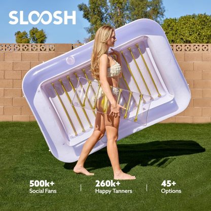 Inflatable Tanning Pool Lounger Float, 70" x 46" Pool Floats Adult with Pillow