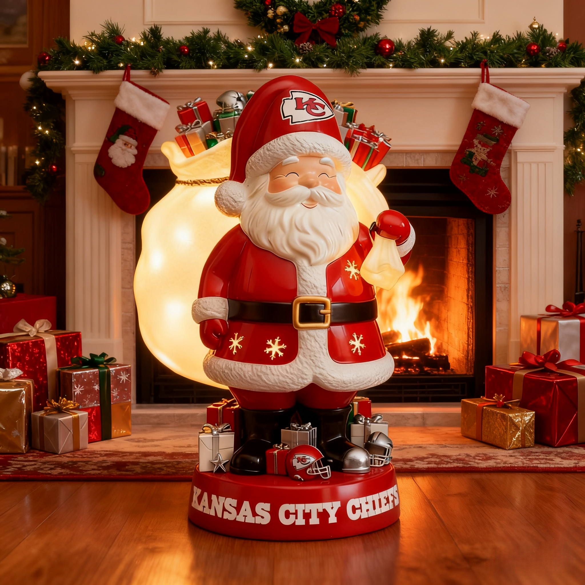 NFL Santa Claus LED Lit Holiday Statuary - Collector's Edition