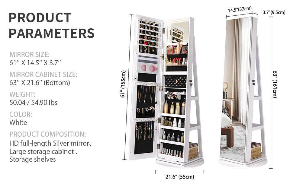 full length mirror jewelry cabinet